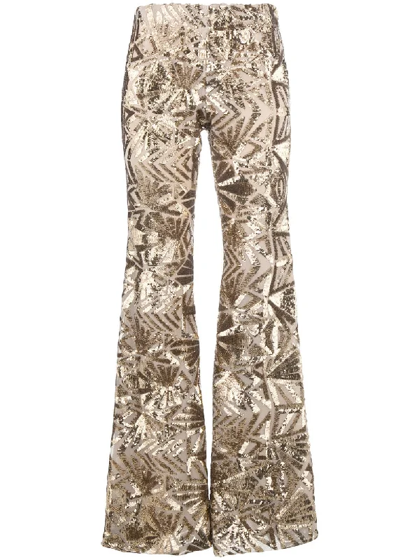 sequin embellished flared trousers Trousers New Arrival