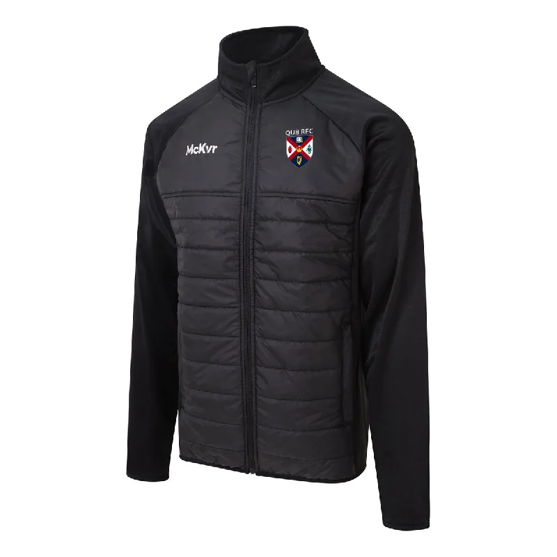 Mc Keever QUB RFC Core 22 Hybrid Jacket - Adult - Black Denim Jacket Leather Jacket Suede Jacket