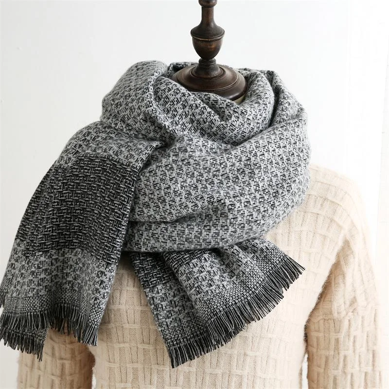 Cashmere-like Medium and Long Printed Grommet Shawl Soft Printed Shawl Wrap