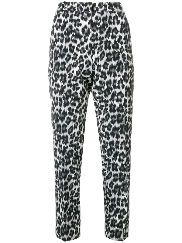 leopard print tailored trousers Trousers Leisure Comfortable