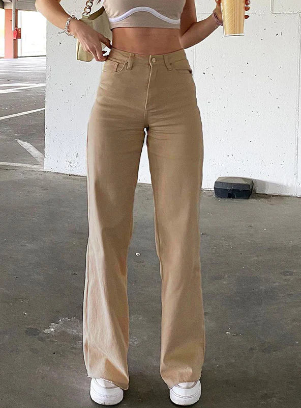 WOMEN STRETCH WIDE LEG FEMME TROUSERS PANTS Trousers Designer Luxury