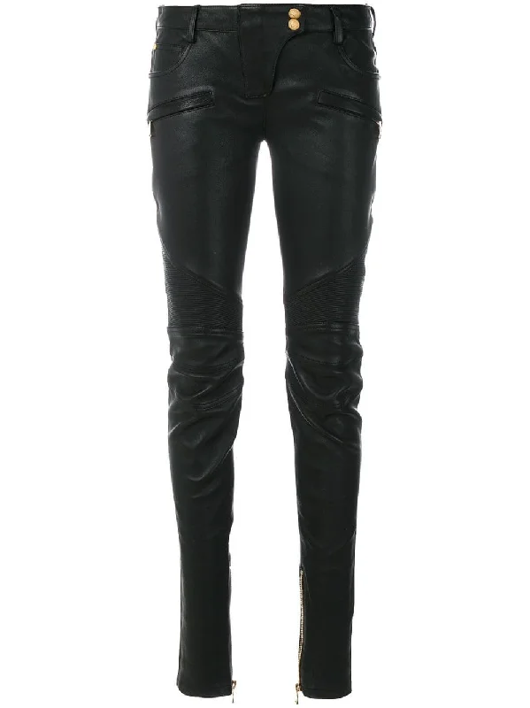 biker trousers Trousers High Rise Slim Fit