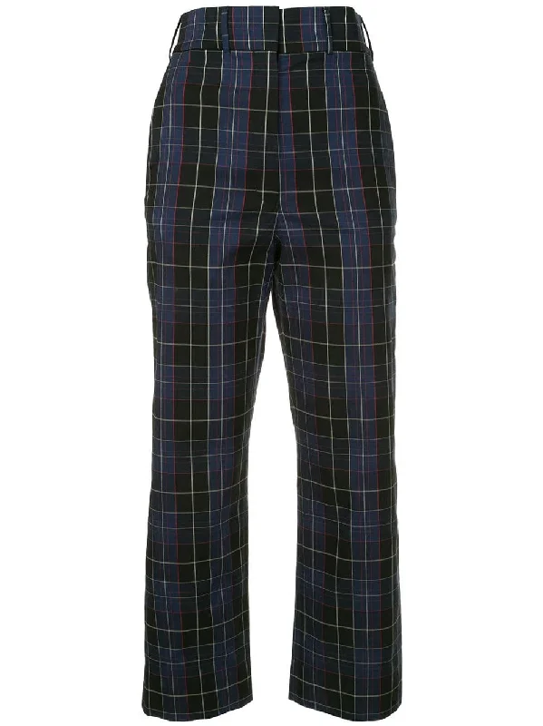 checked straight trousers Trousers Striped Patterned