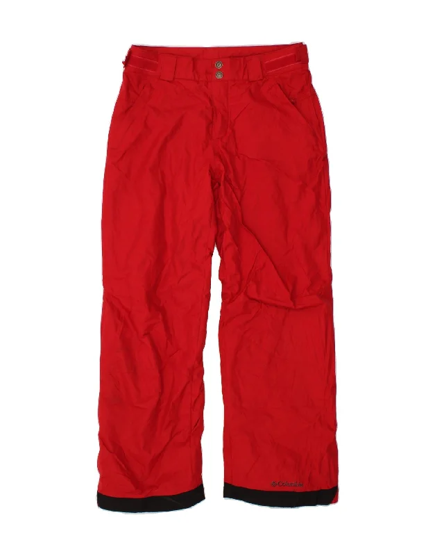 COLUMBIA Womens Windbreaker Trousers UK 10 Small Red Colourblock Nylon Trousers Flared Retro