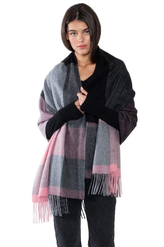 JENNIE LIU Womens 100% Cashmere Shawl Wraps Trendy Bohemian Shawl Cape