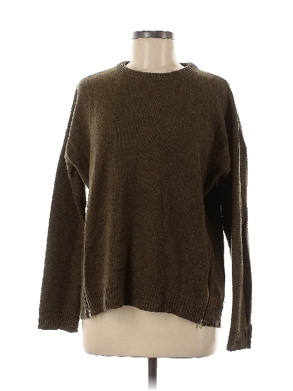 Wool Pullover Sweater Tapered Sleeve Pullover