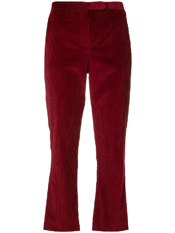 corduroy cropped trousers High Waist Slim Fit Ankle Length