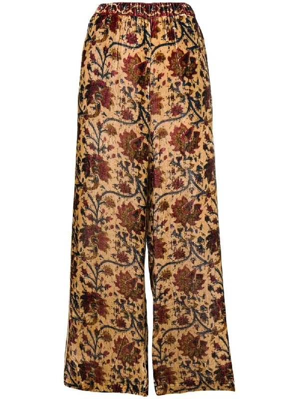 wide leg floral trousers Trousers Brand Named