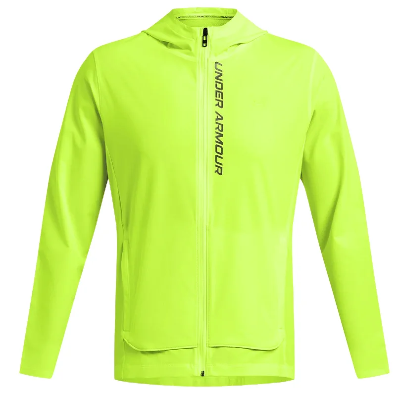 Under Armour Out Run The Storm Jacket - Mens - High Vis Yellow/Black/Reflective Quilted Jacket Puffer Jacket Insulated Jacket