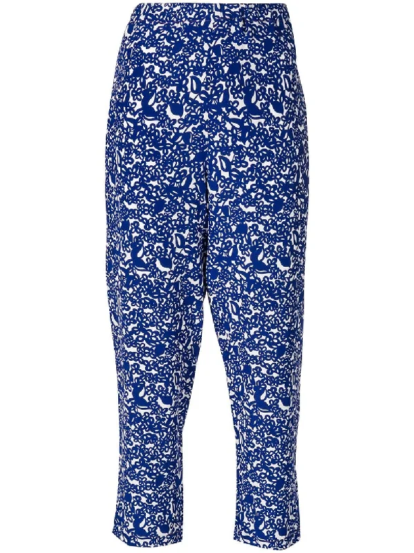 floral cropped trousers Skinny Trousers Denim Stretchy