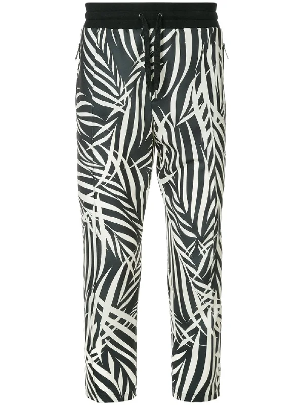 palm print tapered trousers Trousers Fall Fleece