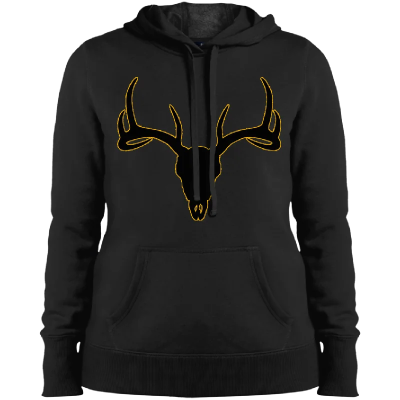 Buck Head Deer Skull LST254 Sport-Tek Ladies' Pullover Hooded Sweatshirt Oblong Neck Pullover