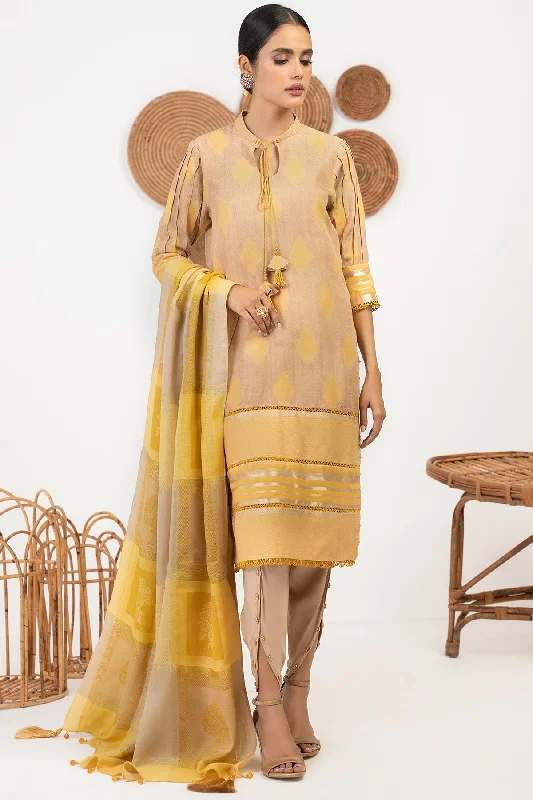 3 Pc Embroidered Viscose Jacquard Suit With Shawl Fashionable Oversized Shawl