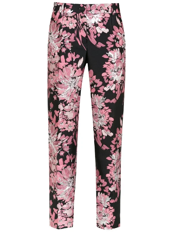 floral embroidered tapered trousers Trousers Spring Floral