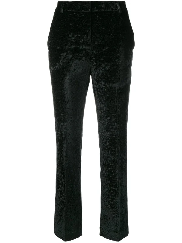 velvet cropped trousers Trousers Spring Floral