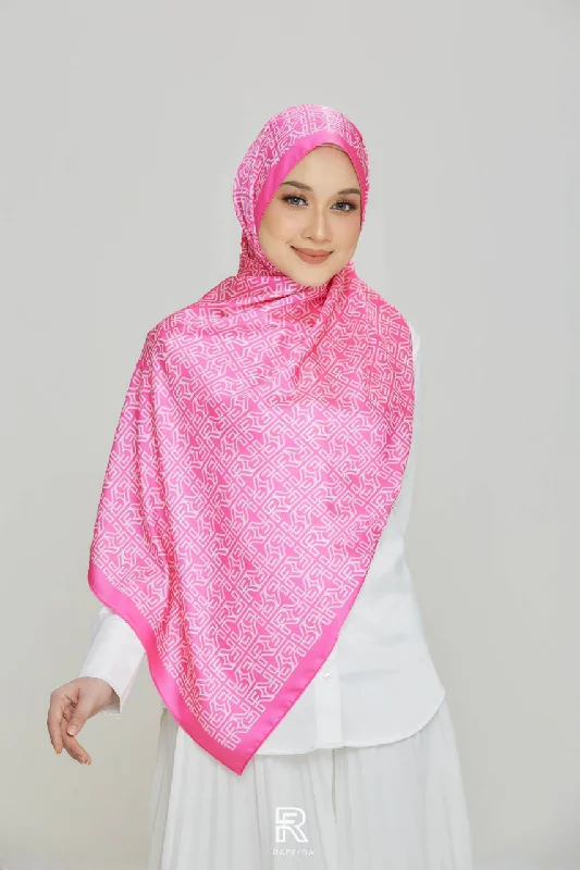 Raffida Monogram 2.0 Shawl In Hot Pink Soft Wool Shawl Wrap