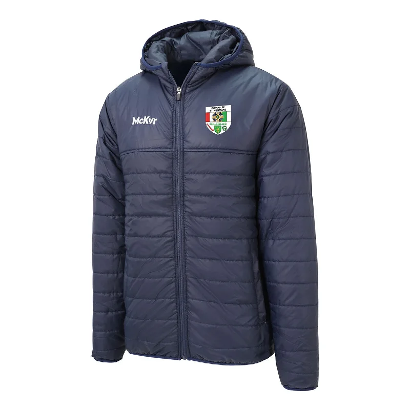 Mc Keever Clonaslee St Manmans GAA Core 22 Puffa Jacket - Adult - Navy Zippered Front Buttoned Front Snap Front