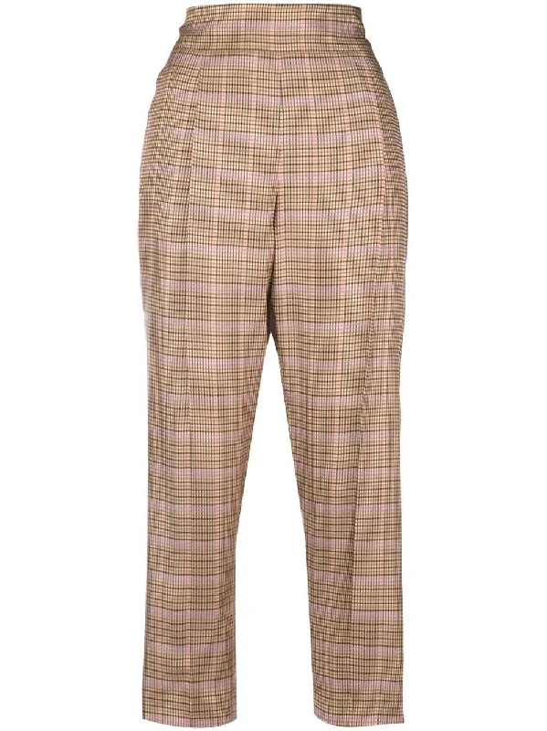 checked paperbag trousers Trousers Vintage Classic