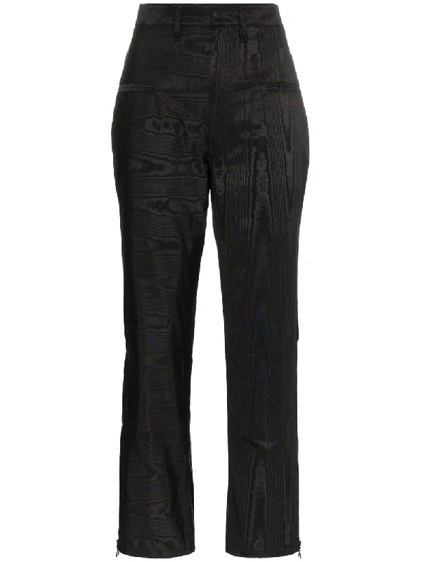 Moire cropped high-waist trousers Trousers Corduroy Warm