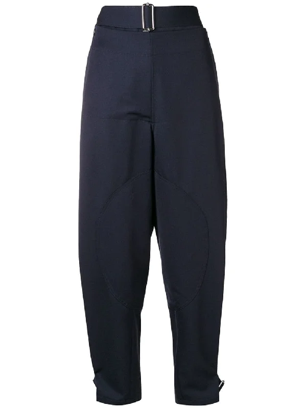 women's navy fold front utility trousers Trousers Custom Made