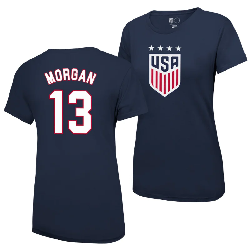 Alex Morgan USWNT Women's 4 Star T-Shirt Lace Blend Ribbed Blend Corduroy Blend