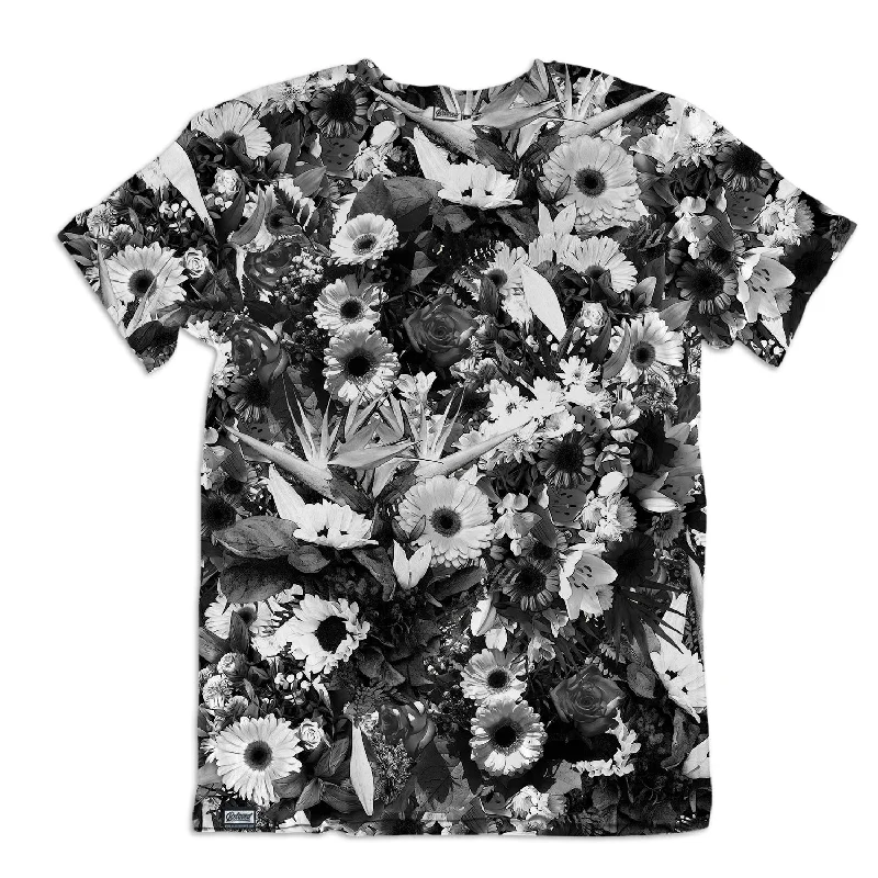 B&W Flowers Unisex Tee Solid Color Striped Floral