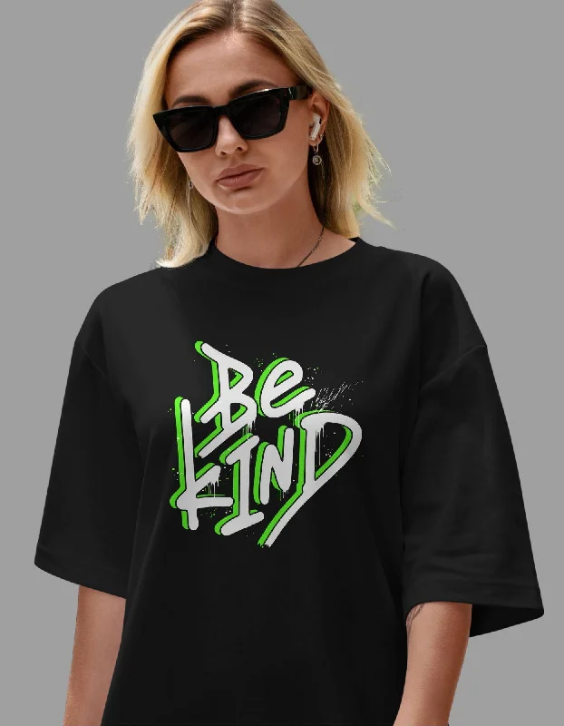 Be Kind Oversized Tshirt for Women Polka Dot Checkered Tartan