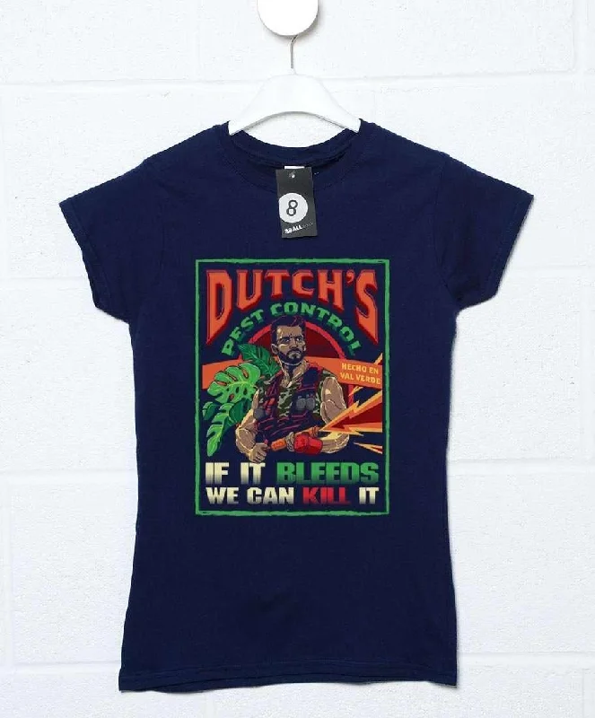 Dutch's Pest Control T-Shirt for Women Collared T-Shirt Boat Neck A-Line