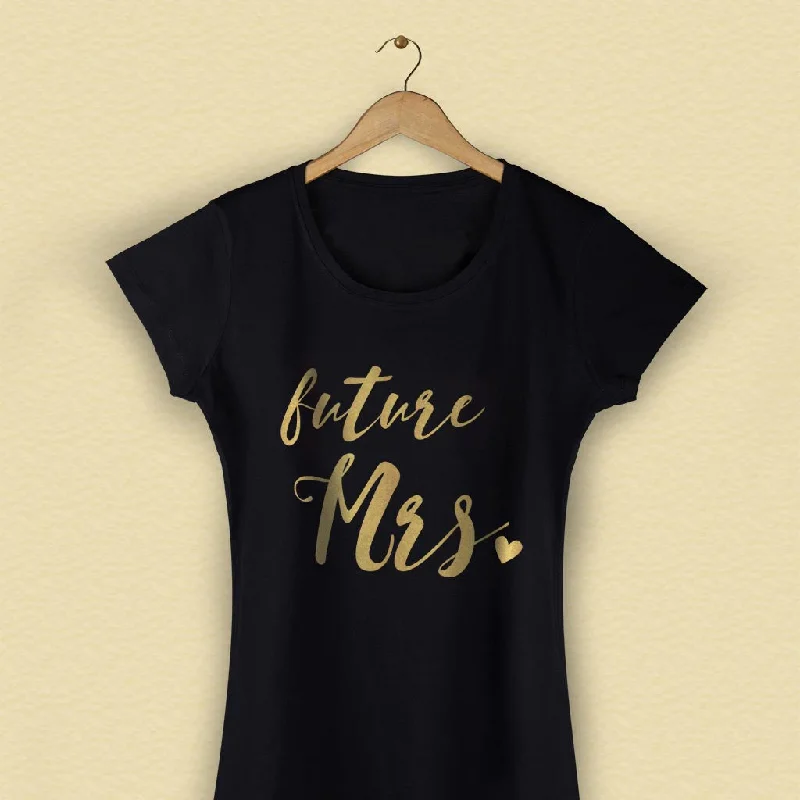 Future Mrs Tees Solid Print Embellished