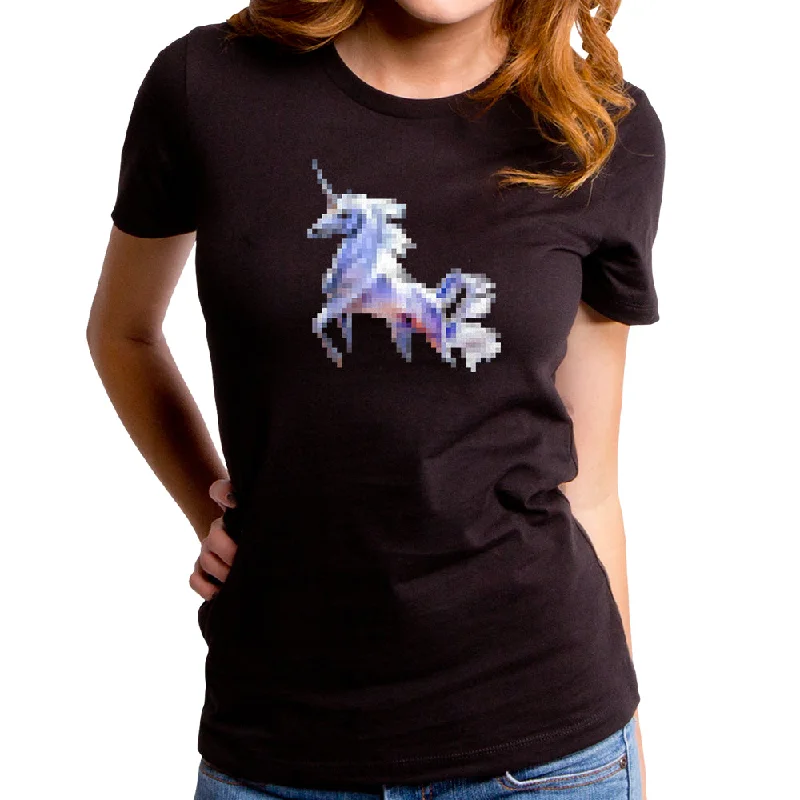 Pixel Unicorn Women's T-Shirt Houndstooth Herringbone Solid