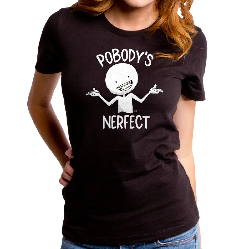 Pobody's Nerfect Women's T-Shirt Rayon Fabric Velvet Fabric Corduroy Fabric