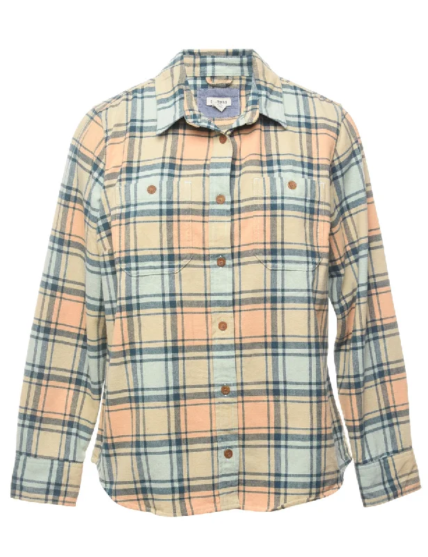 L.L. Bean Shirt - M Hooded Caped Shawl Collar