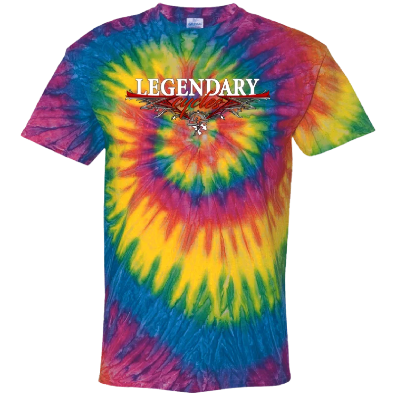 Legendary Cycles Pinstripe Logo Tie Dye T-Shirt Houndstooth Herringbone Solid