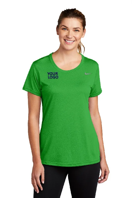 Nike Ladies Team rLegend Customized Tee's, Apple Green Ribbed T-Shirt High Neck Heavyweight