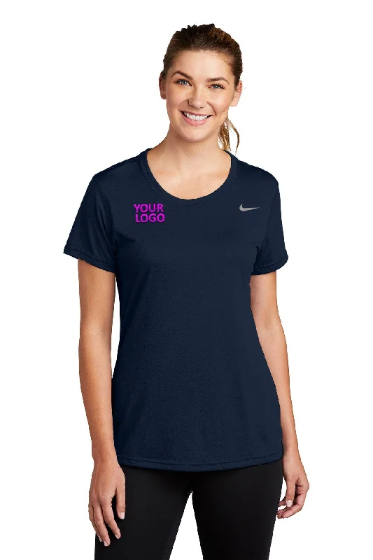 Nike Ladies Team rLegend Customized Tee's, College Navy Polka Dot Checkered Tartan