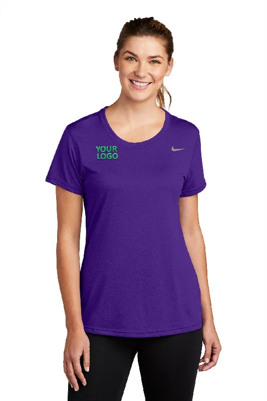 Nike Ladies Team rLegend Customized Tee's, Court Purple Zippered Buttoned Snapped