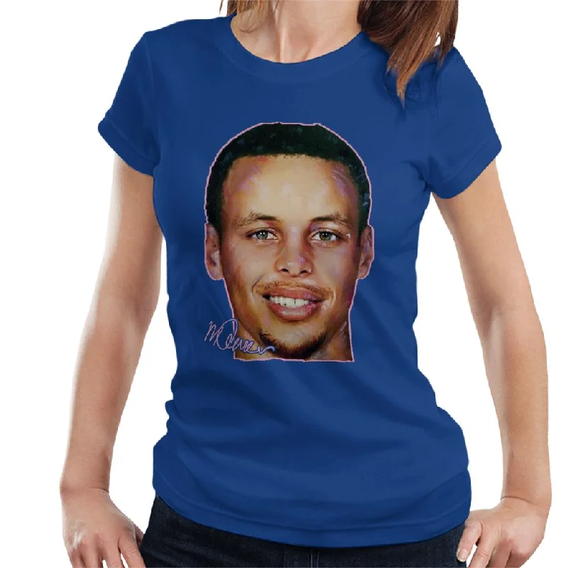 Sidney Maurer Original Portrait Of Stephen Curry Women's T-Shirt Chenille Blend Fleece Blend Nylon Blend