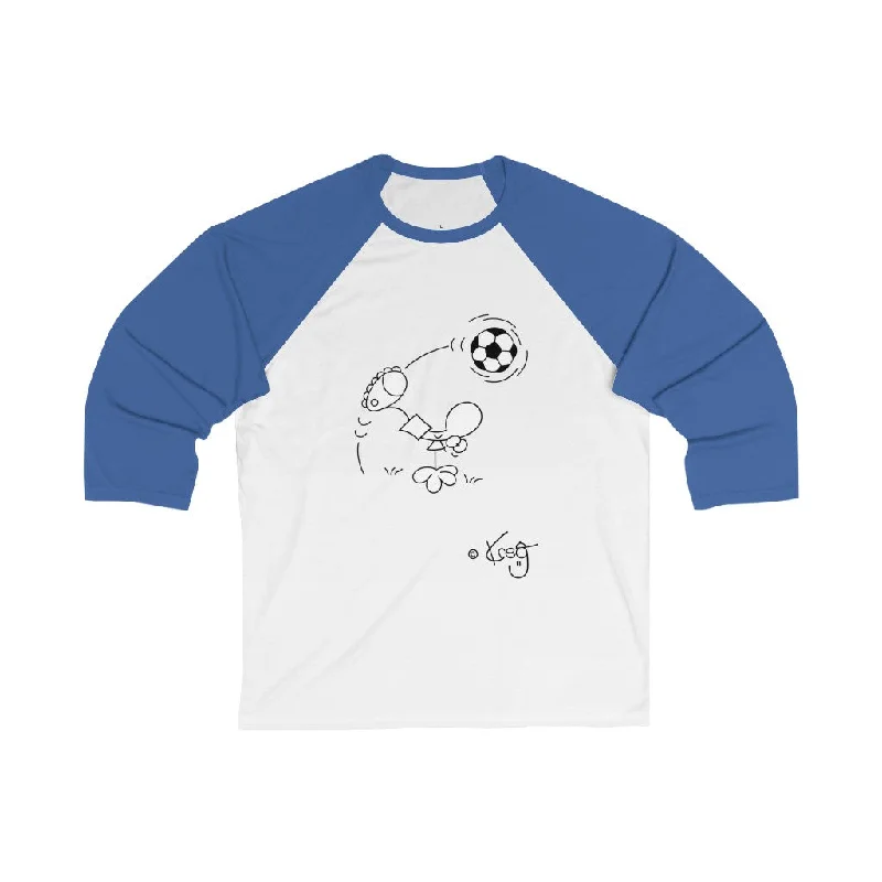 Soccer,Unisex 3\4 Sleeve Baseball Tee Collared Crew Neck Turtle Neck