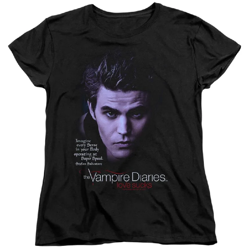 The Vampire Diaries Sense Your Body Women's 18/1 Cotton Short-Sleeve T-Shirt V-Neck T-Shirt Long Sleeve Cotton