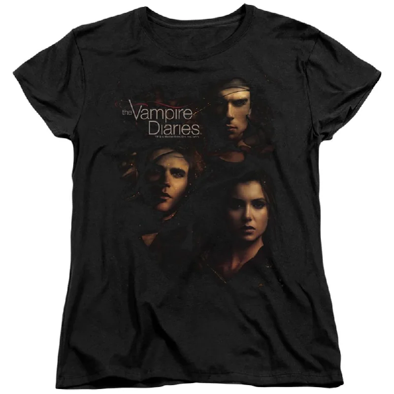 The Vampire Diaries Smokey Veil Women's 18/1 Cotton Short-Sleeve T-Shirt Welt Pockets Slit Pockets Flap Pockets