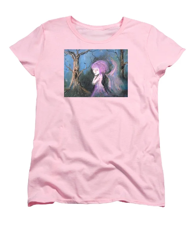 Tree Blue's in Fairy Hues  - Women's T-Shirt (Standard Fit) Mesh Fabric Canvas Fabric Denim Fabric