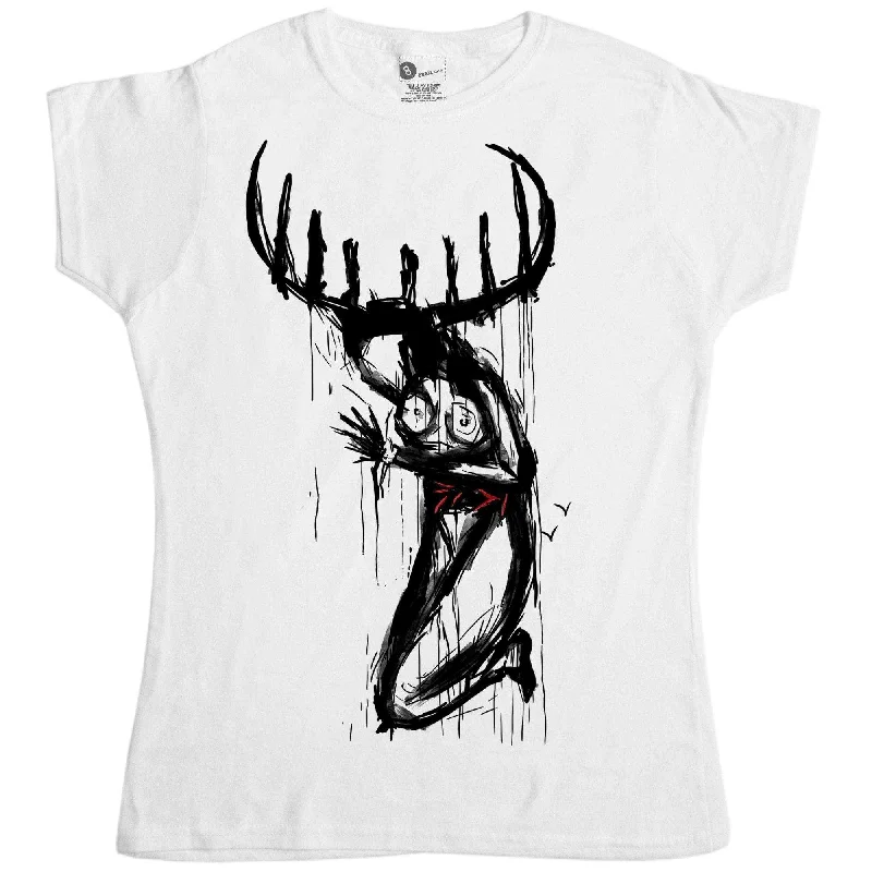 True Detective Fitted Womens T-Shirt, Inspired By Carcosa Church Rayon Velvet Corduroy