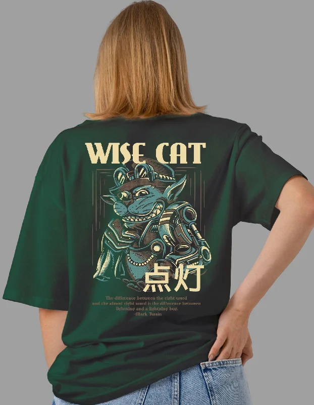 Wise Cat Oversized Tshirt for Women Beaded Sequined Faux Fur