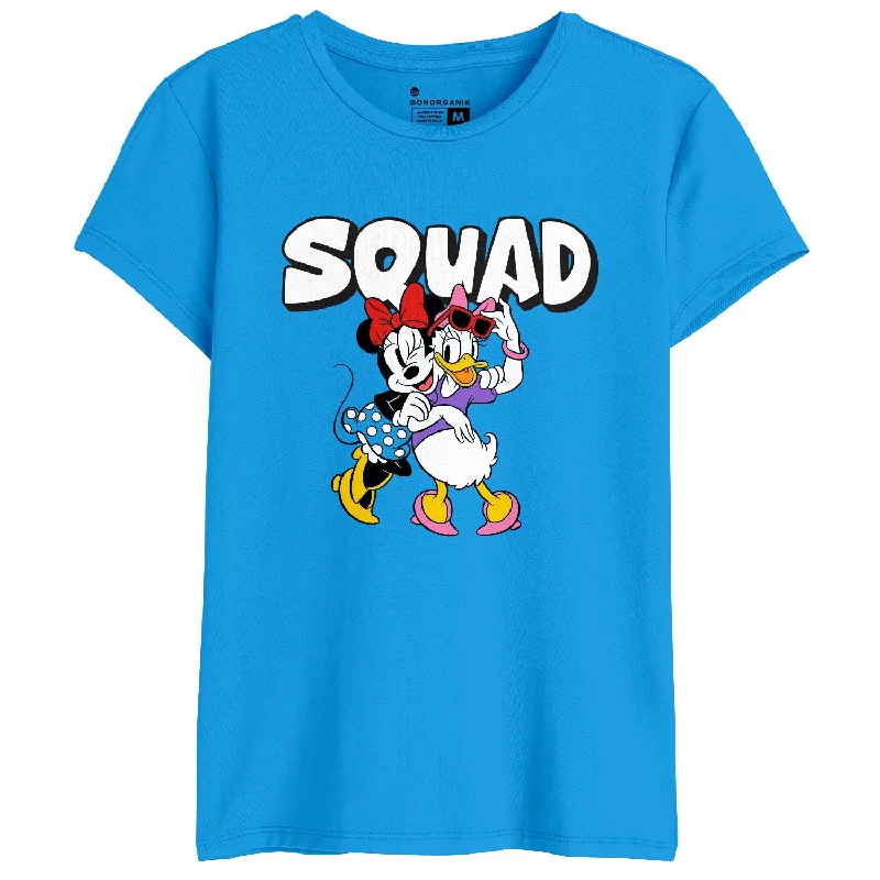 Squad Women Graphic Printed Tees Hooded Caped Shawl Collar