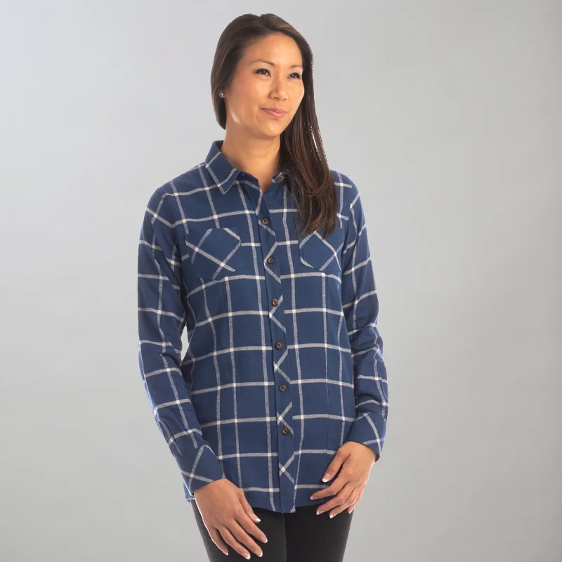 Women's Every Day Flannel Shirt- Billings Blue Lace Blend Ribbed Blend Corduroy Blend