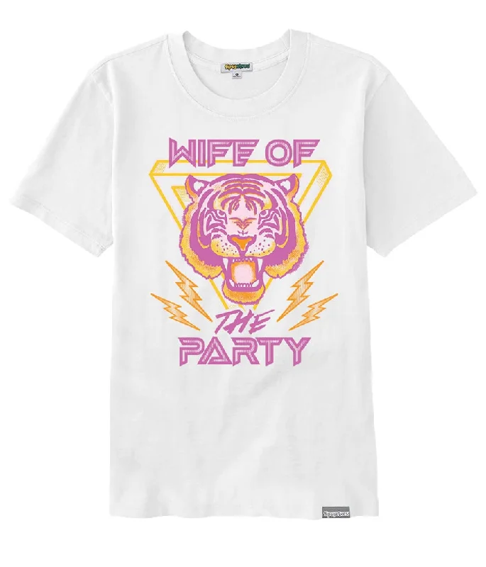 Women's Wife of the Party Tee Real Fur Shearling Chenille