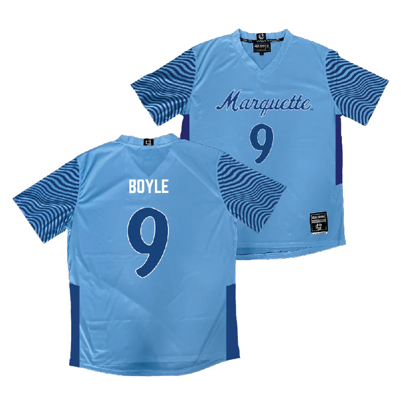 Championship Blue Marquette Women's Soccer Jersey - Aislinn Boyle Solid Color Jersey Shirt