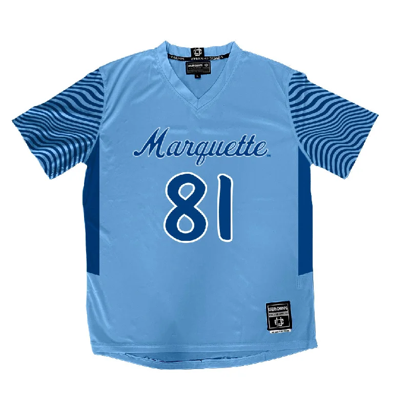 Championship Blue Marquette Women's Soccer Jersey - Kate Gibson Casual Jersey Blouse