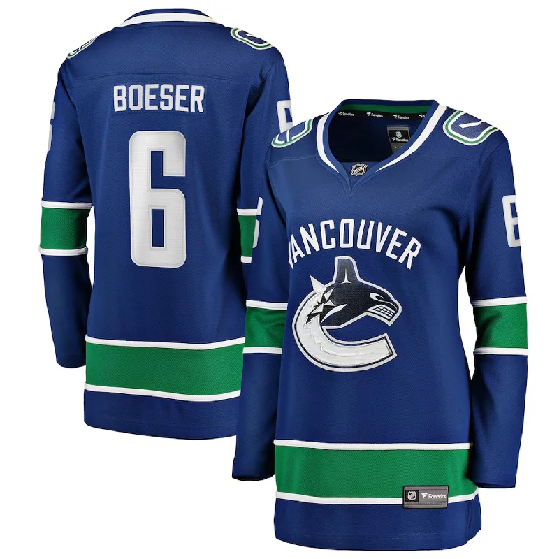 Fanatics Breakaway Womens Home Jersey - Vancouver Canucks Royal Orca - Brock Boeser Sustainable Jersey Tee