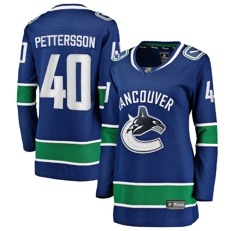 Fanatics Breakaway Womens Home Jersey - Vancouver Canucks Royal Orca - Elias Pettersson Business Jersey Tee